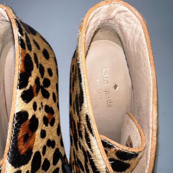 Kate Spade Roger Calf Hair Leather Bootie Size 8.5M Leopard Animal Print Cheetah - Picture 12 of 16